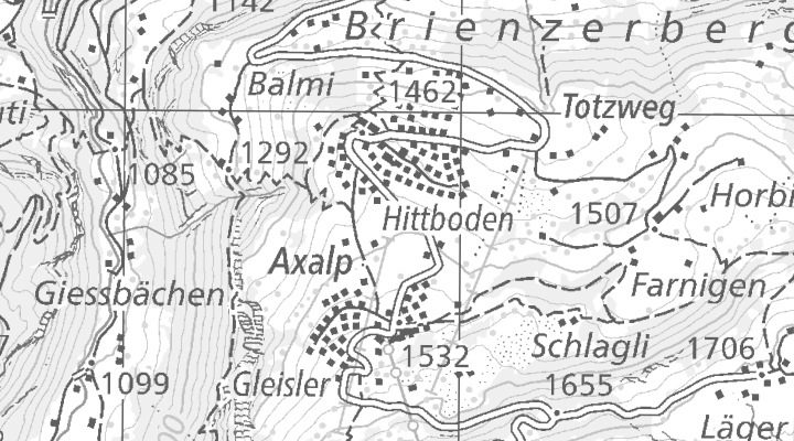 Kartenausschnitt: Hauptstrasse 11, 3855 Brienz
