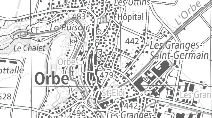 Kartenausschnitt: Orbe
