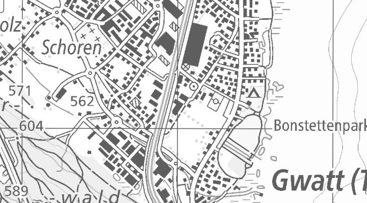 Kartenausschnitt: Moosweg 36, 3645 Gwatt/Thun
