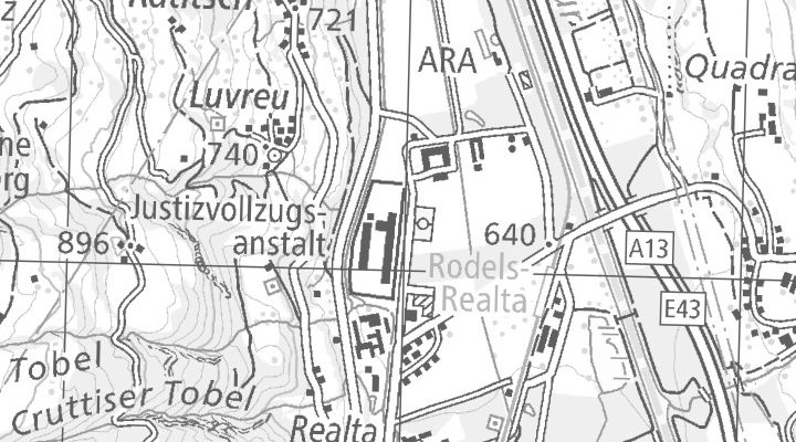 Kartenausschnitt: JVA Cazis Tignez 1, 7408 Cazis
