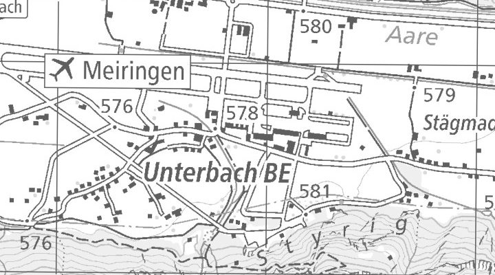 Kartenausschnitt: 3857 Meiringen (Unterbach)