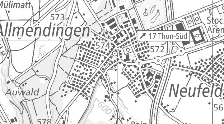Kartenausschnitt: Bierigutstrasse 1, 3608 Thun