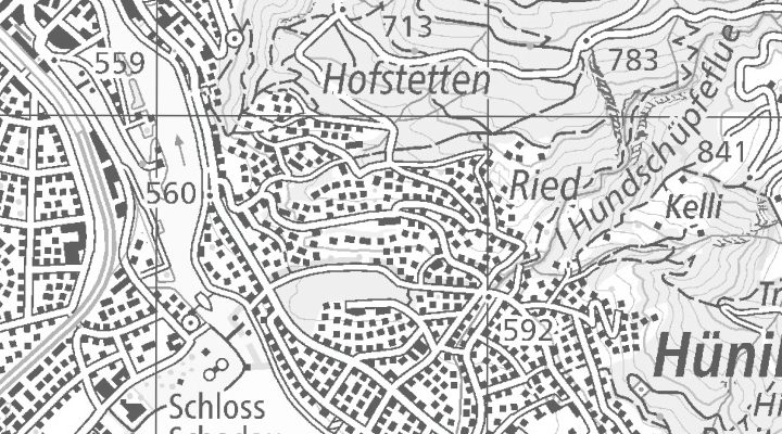 Kartenausschnitt: Riedstrasse 24, 3626 Hünibach