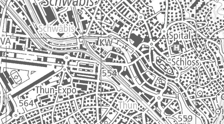 Kartenausschnitt: Allmendstrasse 18, 3600 Thun