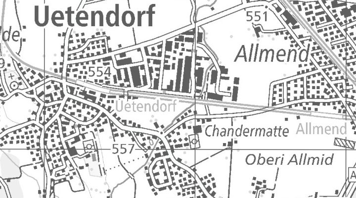 Kartenausschnitt: 3661 Uetendorf