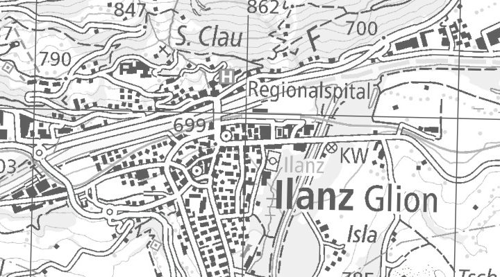Kartenausschnitt: Glennerstrasse 17, 7130 Ilanz