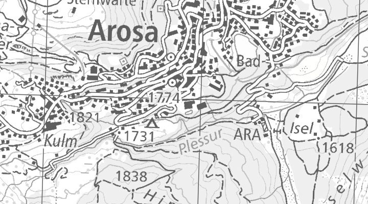 Kartenausschnitt: Hubelstrasse 56, 7050 Arosa