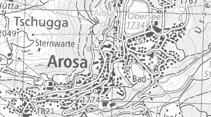 Kartenausschnitt: Untere Waldpromenade 2-6, 7050 Arosa
