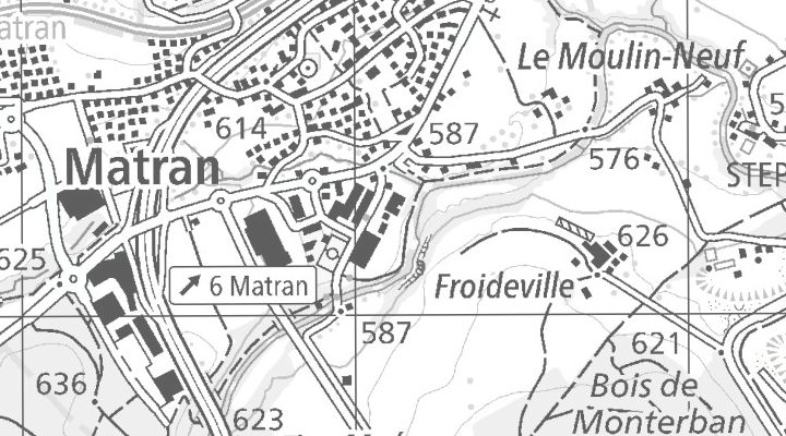 Kartenausschnitt: Route des Muëses 1a, 1753 Matran