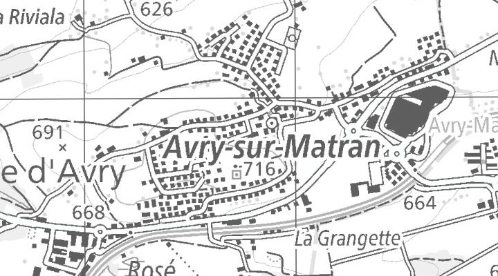 Kartenausschnitt: 1754 AVRY SUR MATRAN