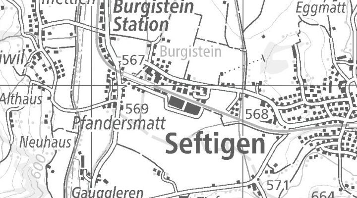 Kartenausschnitt: Pfandersmatt 157, 3662 Seftigen