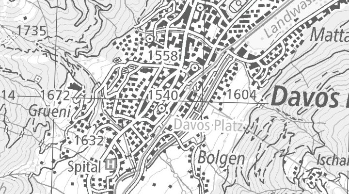 Kartenausschnitt: Talstrasse 3, 7270 Davos Platz
