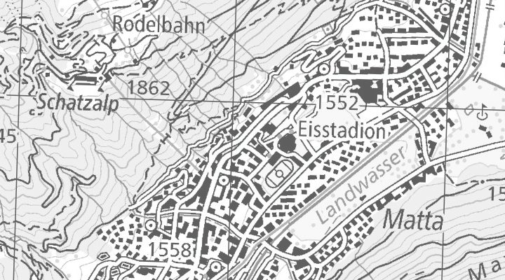 Kartenausschnitt: Promenade 74a, 7270 Davos