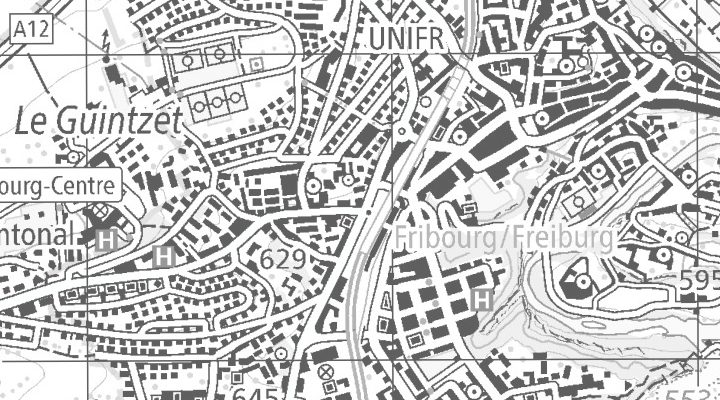 Kartenausschnitt: Avenue Beauregard, 1, 1700 Fribourg