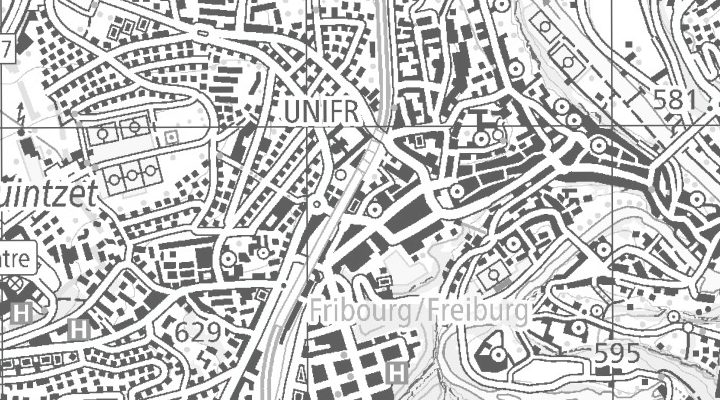 Kartenausschnitt: Av. de Tivoli 3, 1700 Fribourg