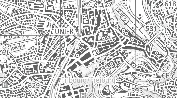 Kartenausschnitt: 1700 Fribourg