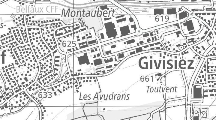 Kartenausschnitt: Rte André Piller 33E, 1762 Givisiez FR