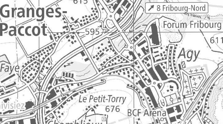 Kartenausschnitt: 1763 Granges-Paccot