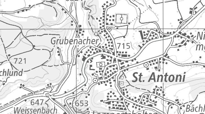 Kartenausschnitt: Hauptstrasse 20, 1713 St. Antoni