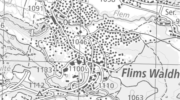 Kartenausschnitt: Via Sorts Sut 3, 7018 Flims-Waldhaus