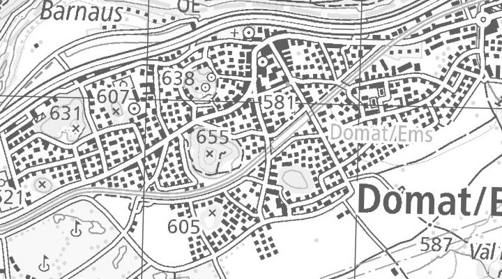 Kartenausschnitt: 7013 Domat/Ems