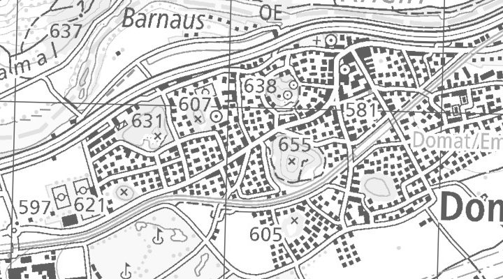 Kartenausschnitt: 7013 Domat/Ems