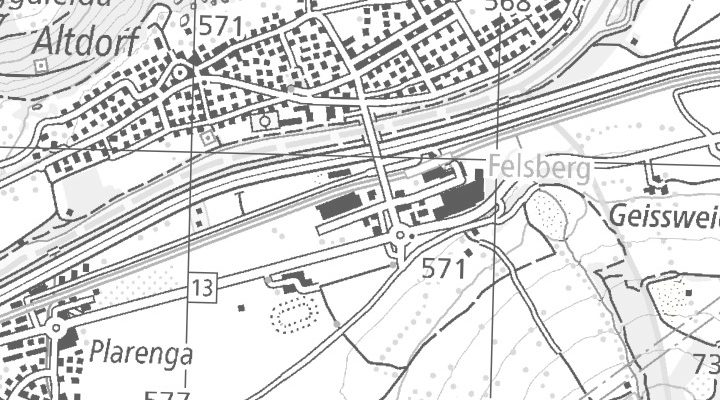 Kartenausschnitt: Via Zups 2, 7013 Domat/Ems