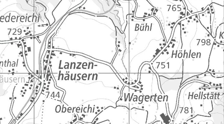 Kartenausschnitt: Riedstrasse 106, 3148 Lanzenhäusern