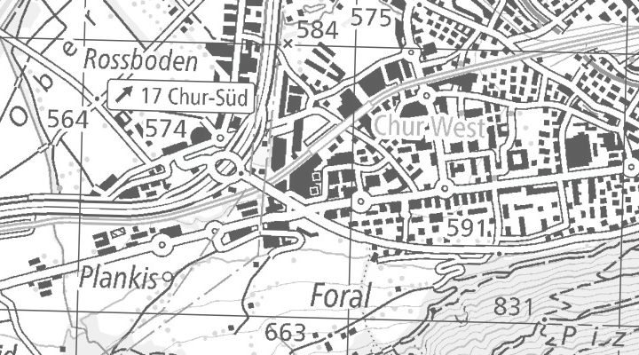 Kartenausschnitt: Comercialstrasse 32, 7000 Chur