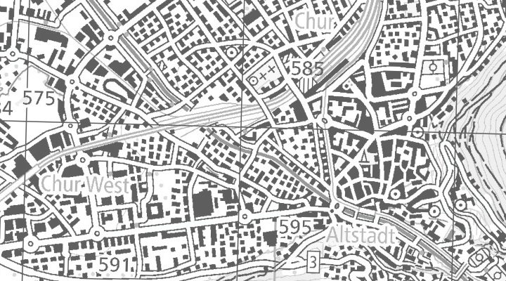 Kartenausschnitt: Gäuggelistrasse 60, 7000 Chur