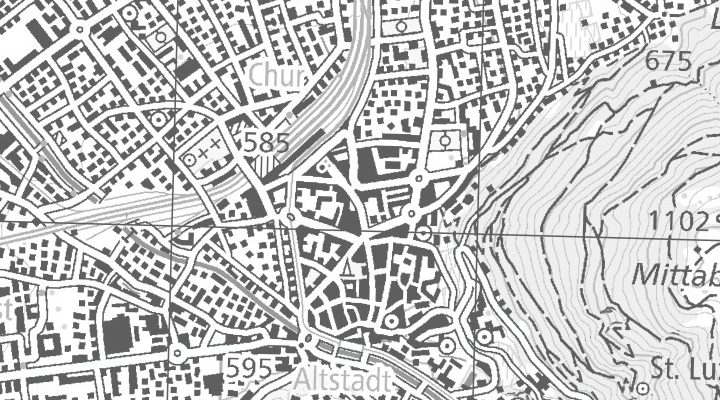 Kartenausschnitt: Bahnhofstrasse 21, 7000 Chur