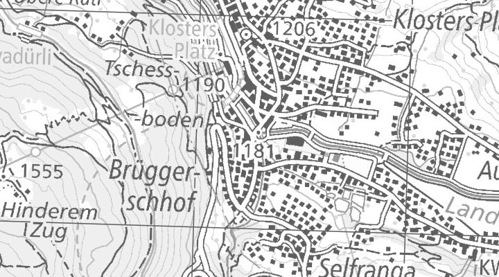 Kartenausschnitt: Landstrasse 190, 7250 Klosters