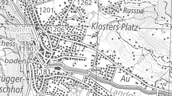 Kartenausschnitt: Bahnhofstrasse 10, 7250 Klosters - Bahnhofstrasse 10