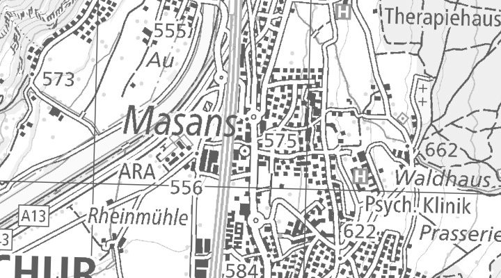 Kartenausschnitt: Masanserstrasse 237, 7000 Chur