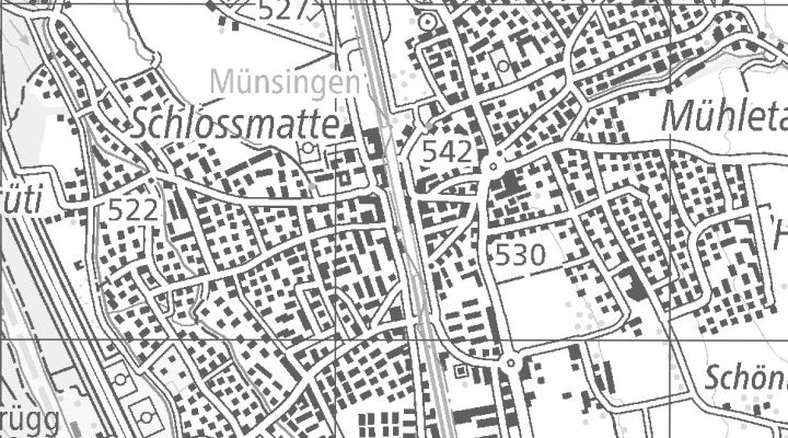 Kartenausschnitt: 3110 Münsingen