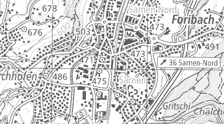 Kartenausschnitt: 6060 Sarnen