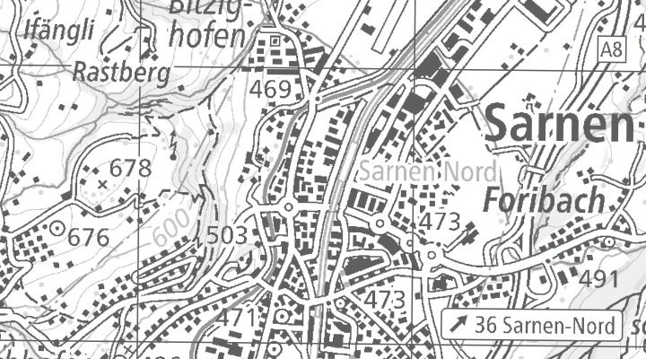 Kartenausschnitt: Pilatusstrasse 4, 6060 Sarnen