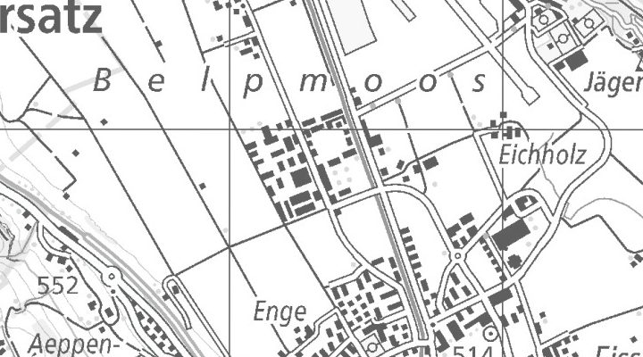 Kartenausschnitt: Hühnerhubelstrasse 62, 3123 Belp