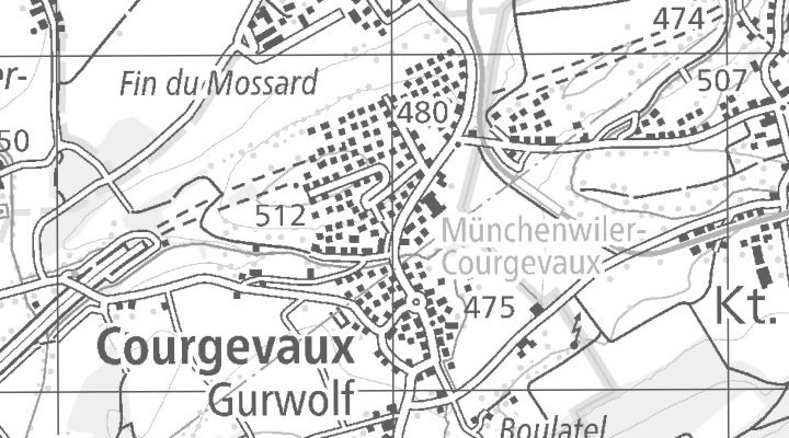Kartenausschnitt: Länggasse 11, 1796 Courgevaux