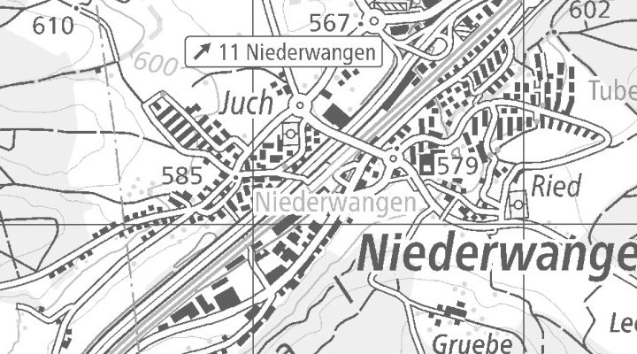 Kartenausschnitt: 3172 Niederwangen