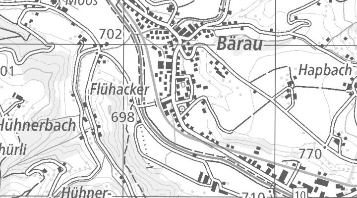 Kartenausschnitt: Bäraustrasse 71, 3552 Bärau