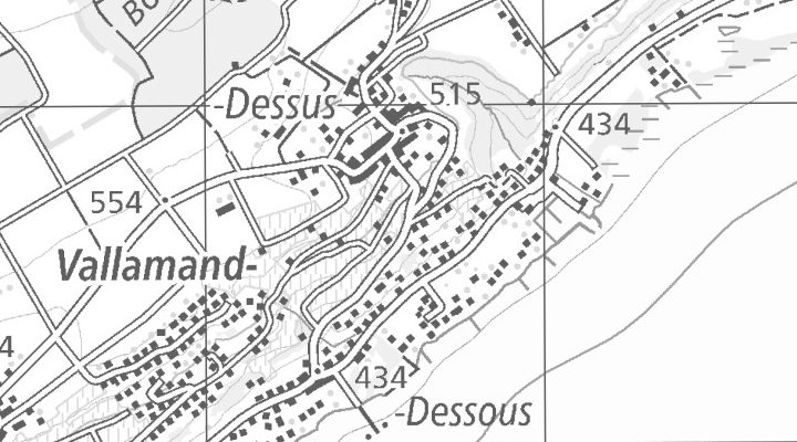 Kartenausschnitt: Route du Lac 114, 1586 Vallamand