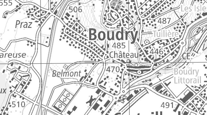 Kartenausschnitt: 2017 Boudry