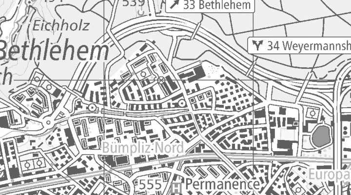Kartenausschnitt: Kornweg 17, 3027 Bern