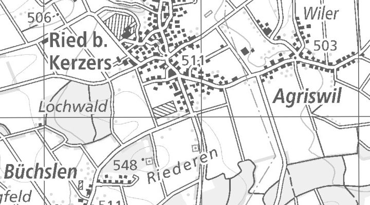 Kartenausschnitt: Dorfstrasse 78, 3216 Ried b. Kerzers