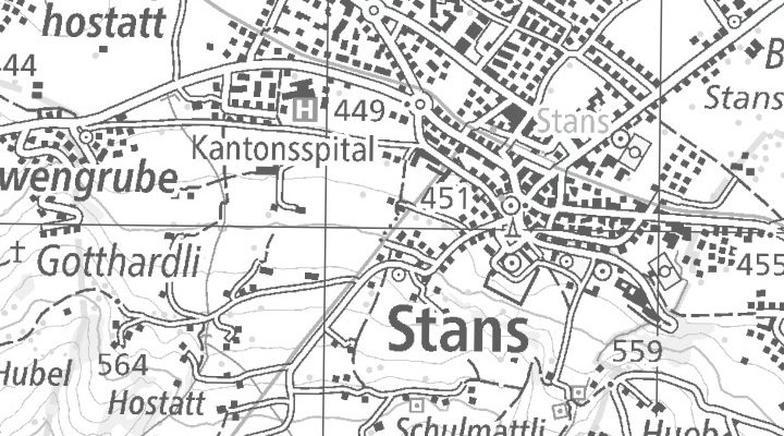 Kartenausschnitt: 6370 Buochs NW
