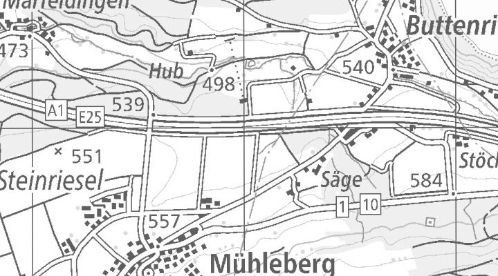 Kartenausschnitt: 3203 Mühleberg