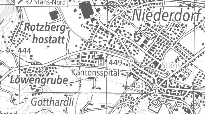 Kartenausschnitt: Ennetmooserstrasse 19, 6370 Stans