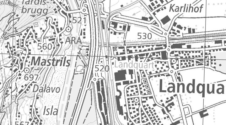 Kartenausschnitt: Bahnhofplatz 3A, 7302 Landquart