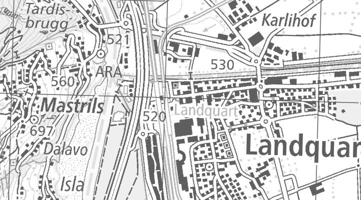 Kartenausschnitt: Bahnhofplatz 2a, 7302 Landquart